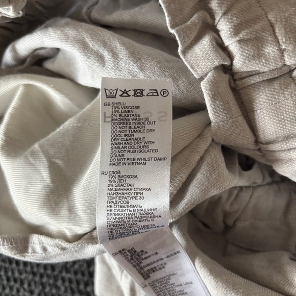 Reiss Lacey Linen Blend Pull On Shorts in Gray Size 4 - Picture 13 of 13